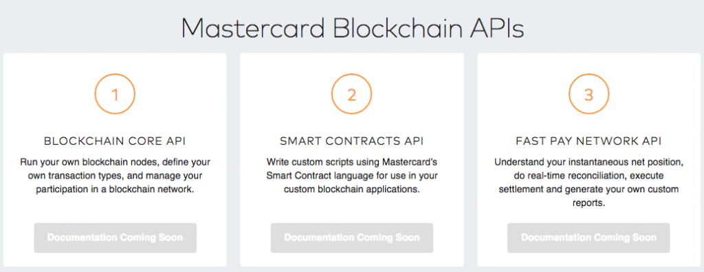 Mastercard Blockchain APIs