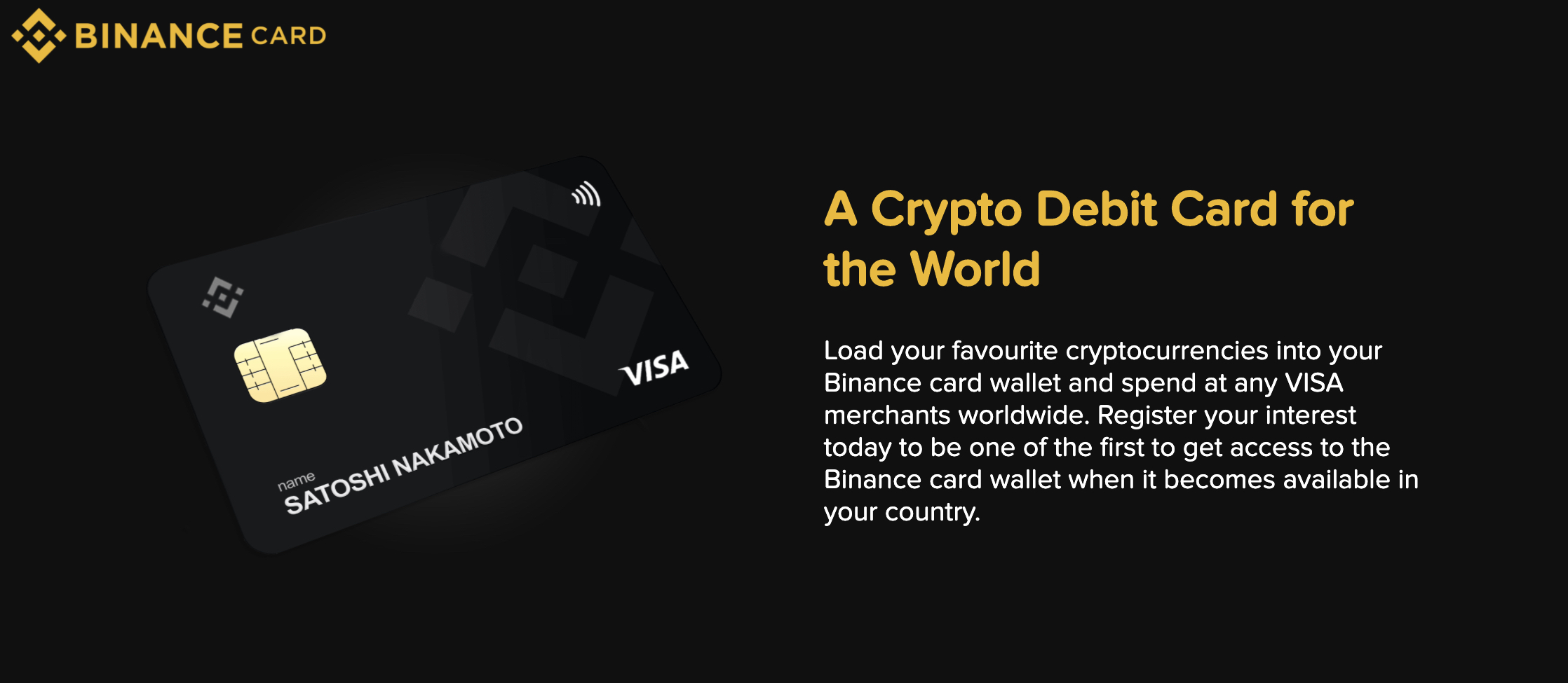 Binance виртуальная карта visa